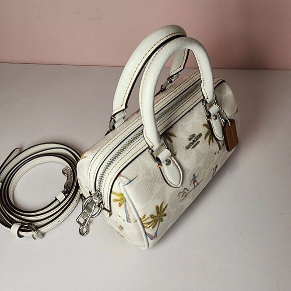 NWT COACH CK164 Rowan Satchel Signature Canvas Hula Hawaiian Print - Picture 4 of 8